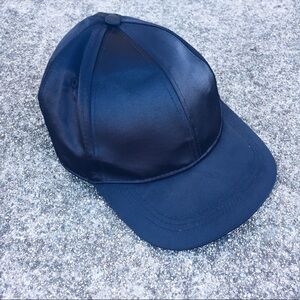 LNWOT black satin adjustable baseball cap / dad hat